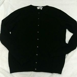 100% Cashmere, Isaac Mizrahi, Black Cardigan
