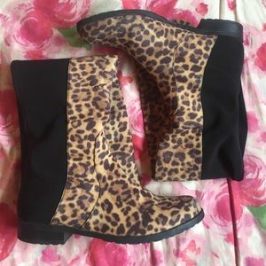 Unisa Leopard Print Over the Knee Boots