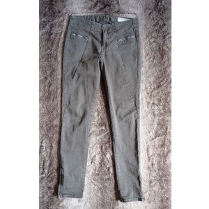 Rag & Bone Olive Green Skinny Zipper Detail Pants