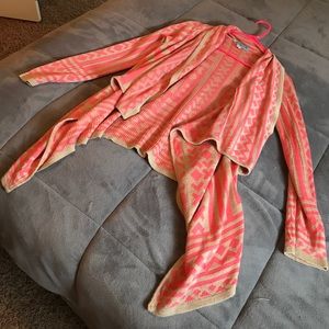 Salmon and tan patterned sweater