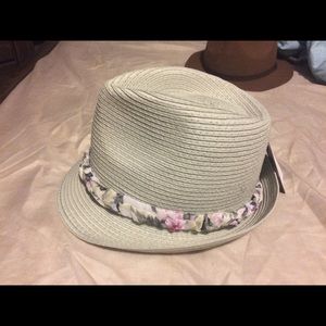 NWT White/Cream Straw Fedora