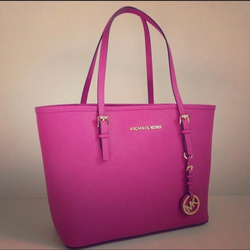 Jet Set Travel Saffiano Leather Small Tote