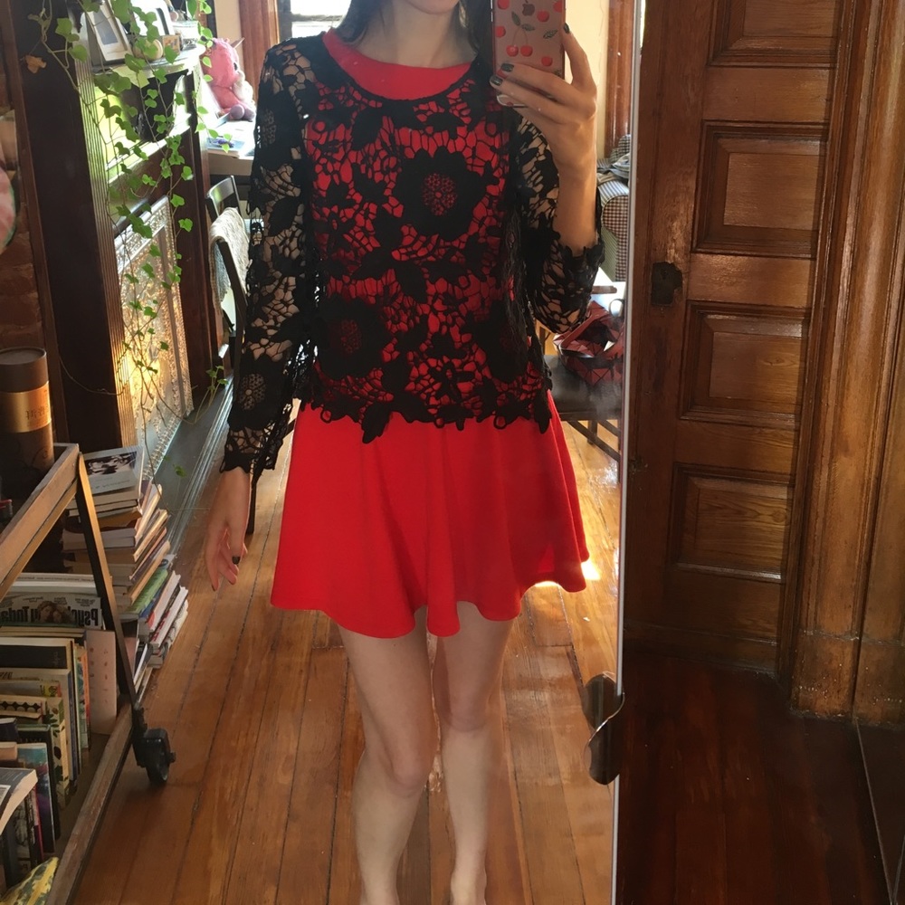Vintage lace cutout layering top!