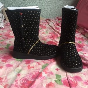 UGG Heart print fur lined boots