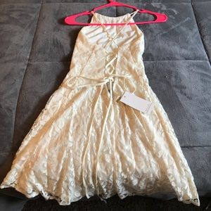 Lace-y cream dress