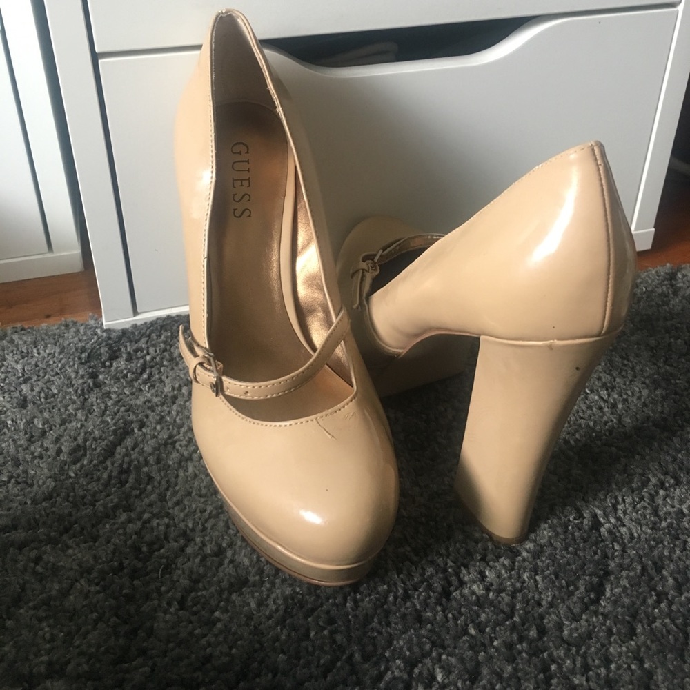 Guess Nude Chunky Heel
