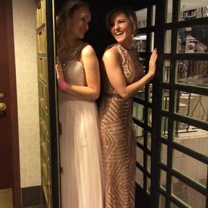Rose gold sequence prom dress 💛💗