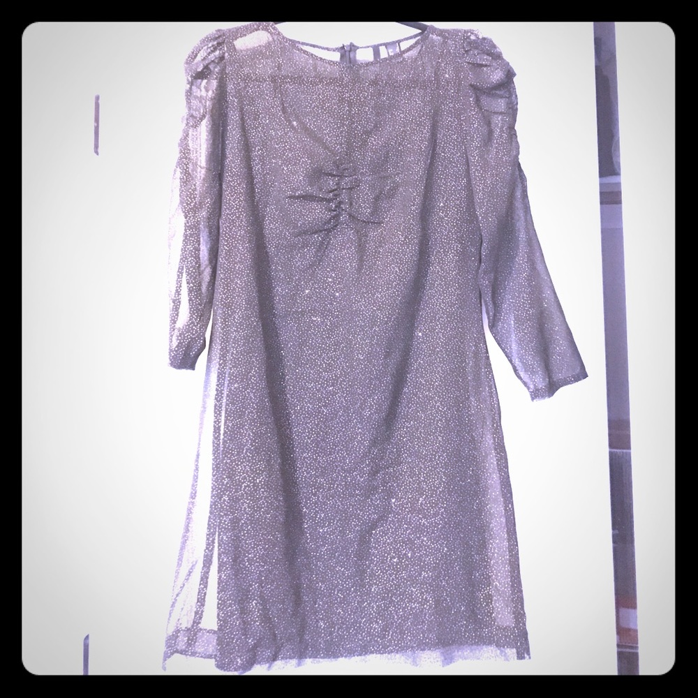 MNG Mango black 3/4 sleeve sparkling dress