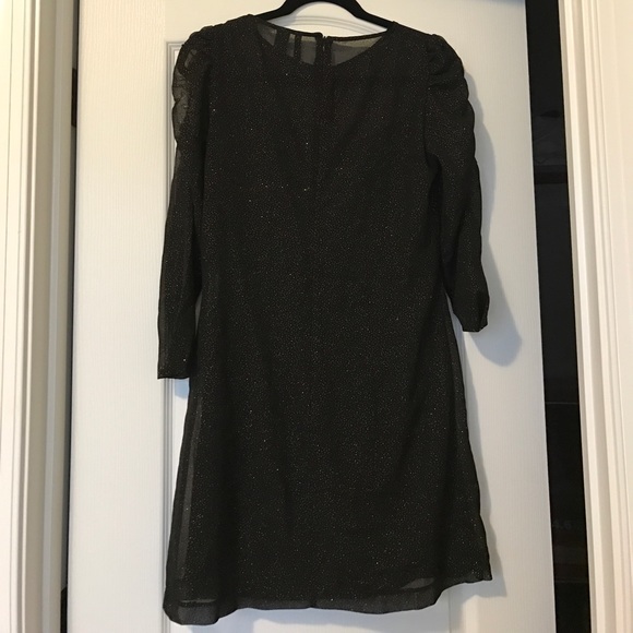 MNG Mango black 3/4 sleeve sparkling dress - Picture 2 of 4