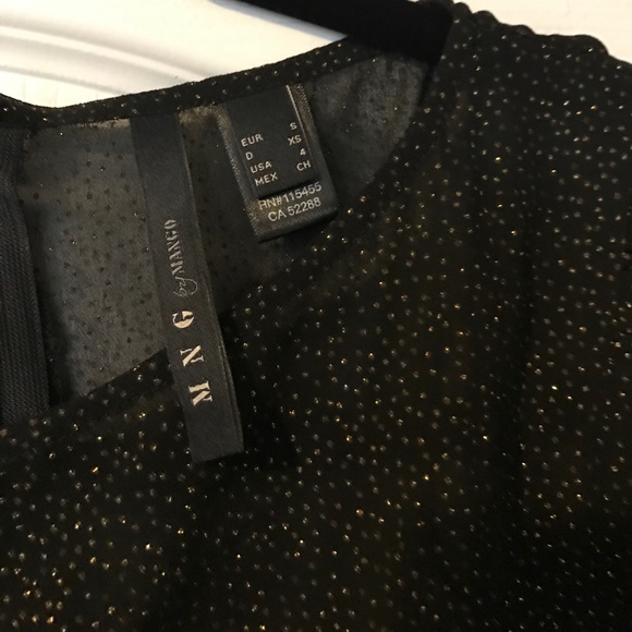 MNG Mango black 3/4 sleeve sparkling dress - Picture 4 of 4