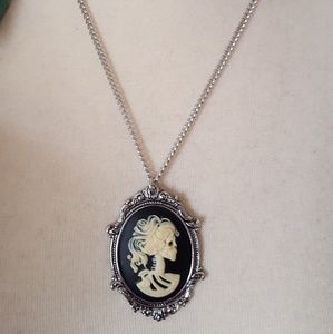Skeleton cameo necklace