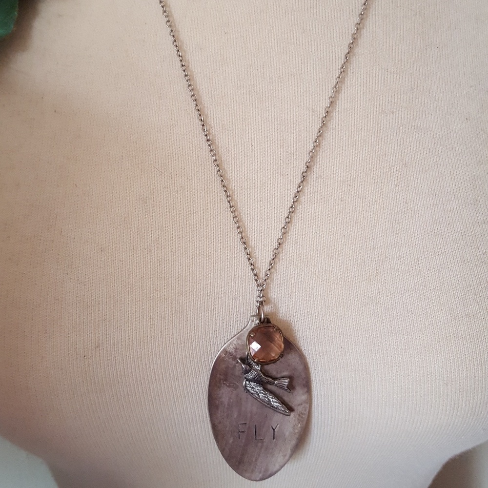 Vintage silver spoon necklace