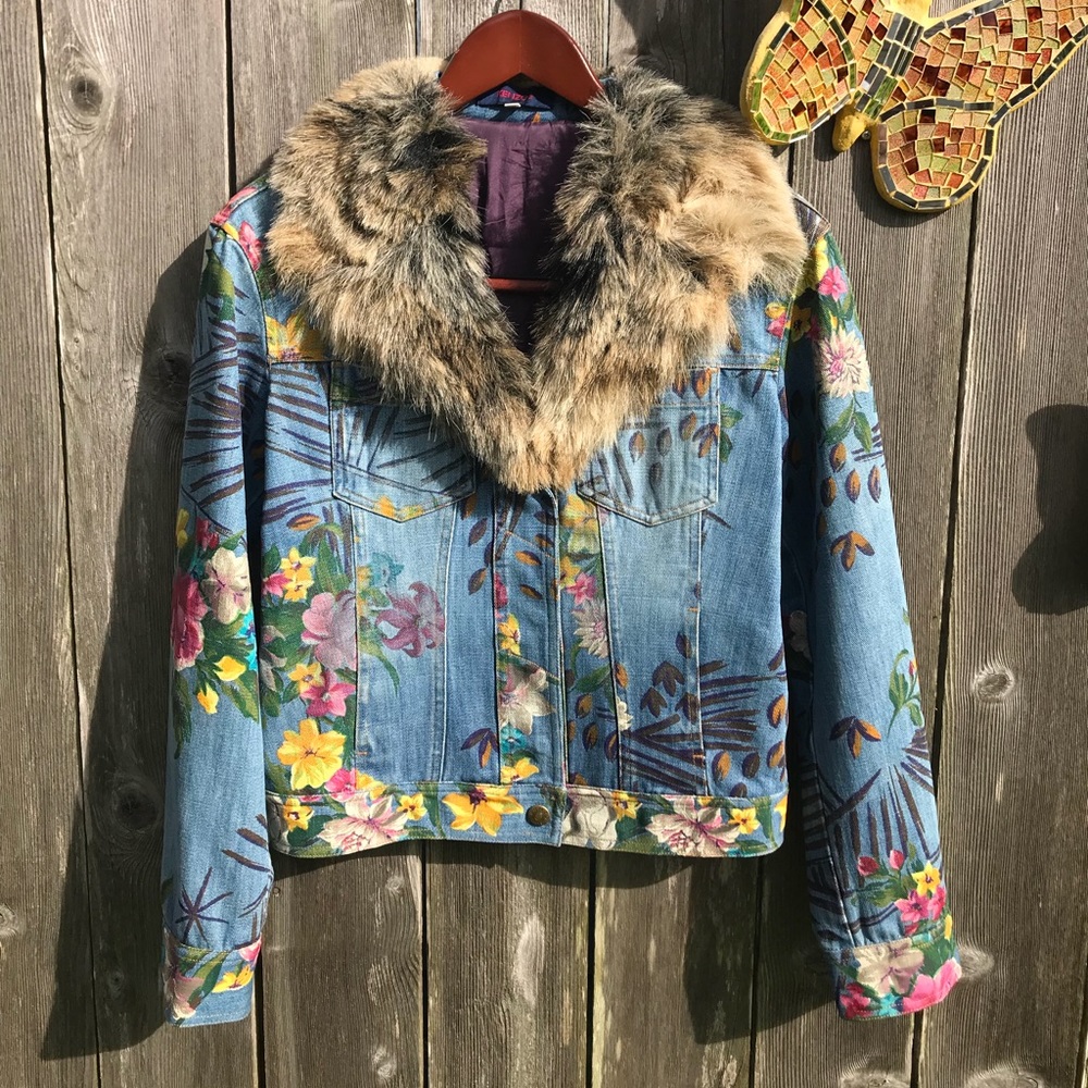 Kenzo Hand painted denim jacket size 38