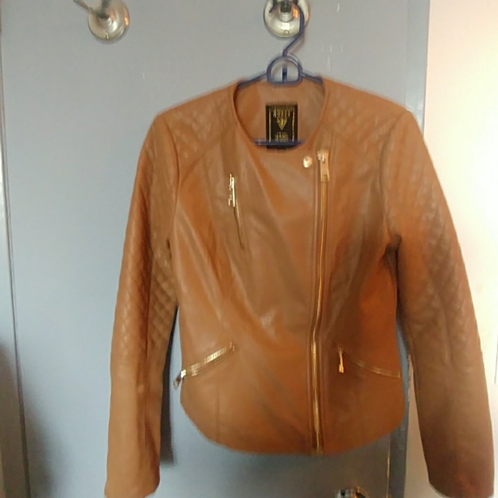 Gorgeous brown faux leauther jacket