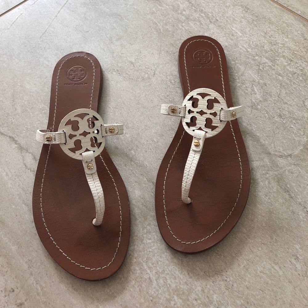 White Size 9 Tory Burch Mini Miller Sandals