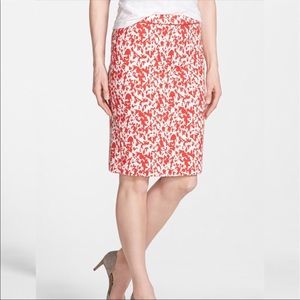 HALOGEN city print piped pencil skirt
