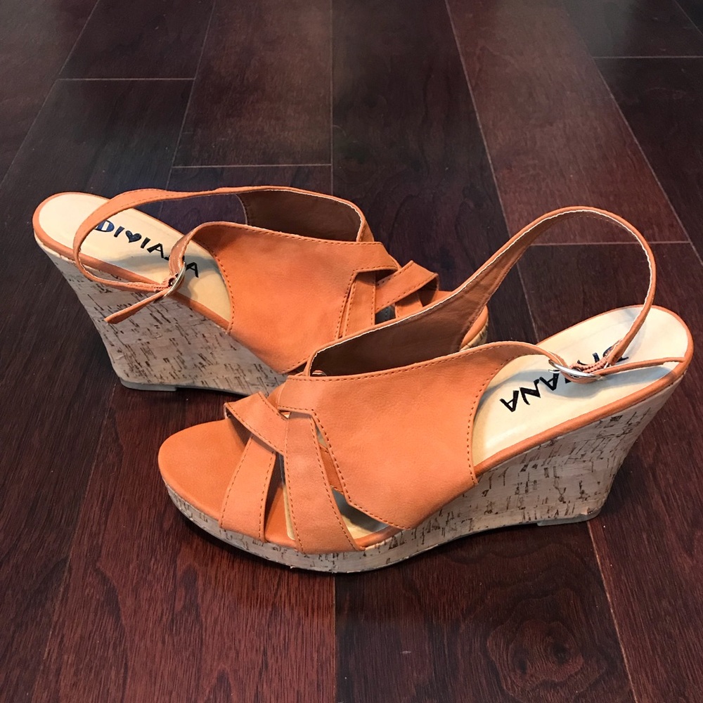 NWOT Cork Wedge Sandals