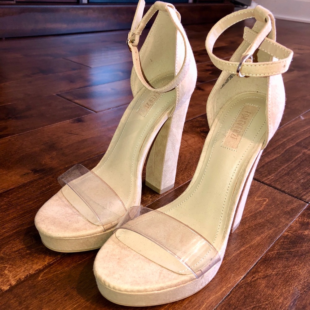Forever 21 Strappy Nude Heels