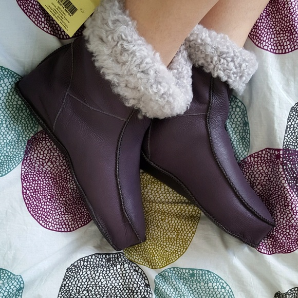 Melita Women's Leather Sheepskin Slippers / Socks - Picture 1 of 9