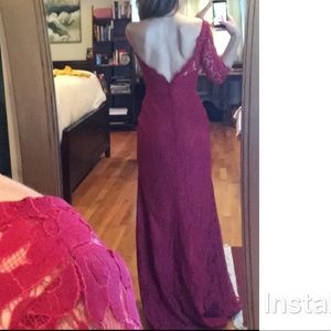 Christina Wu Wine/burgundy Lace Dress Style #22717