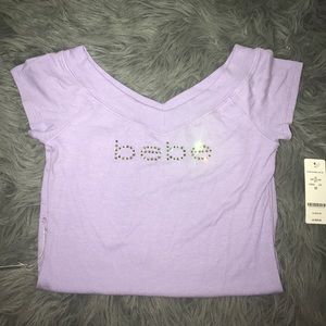 ***SOLD***Bebe Double V Neck Ribbed Tee
