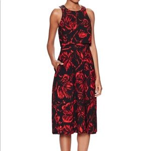 Black Halo Printed Cropped Overlay Dress