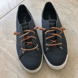 Sperry Top-Sider Seacoast Navy Canvas Shoes Size 9