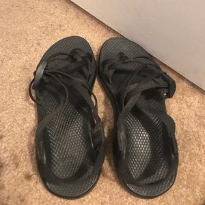 Black multi slip Chacos!