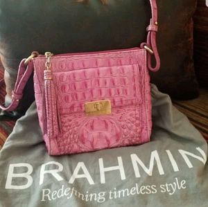 BRAHMIN MELBOURNE CROC EMBOSSED CROSS BODY