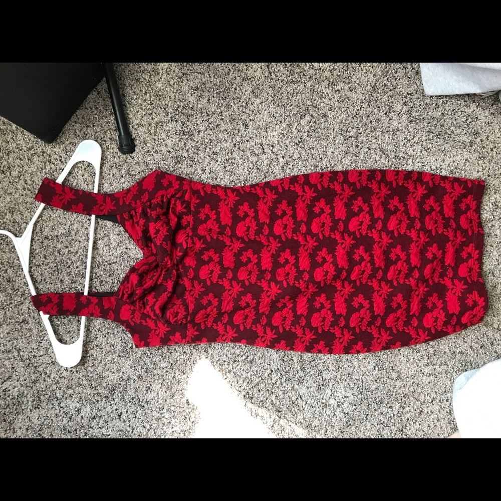 Red Floral Cocktail Dress