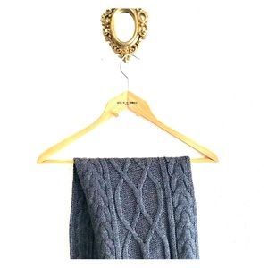 Long Grey Cable Knit Scarf by Banana Republic EUC