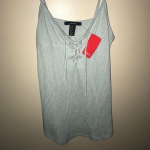 F21 lace up ribbed tank
