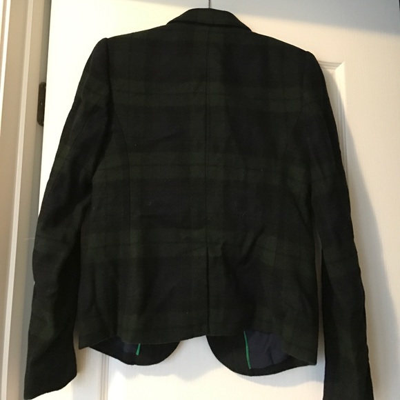 Navy Blue/Green check patterned blazer - Picture 2 of 4
