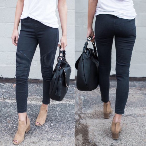 Black Moto Skinny Pants - Picture 3 of 6
