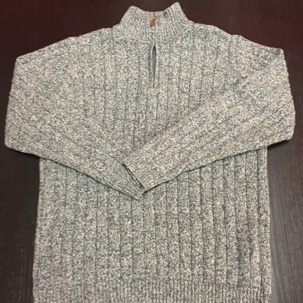 Grey Cable Knit Oscar de la Renta Sweater
