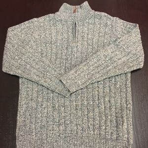 Grey Cable Knit Oscar de la Renta Sweater