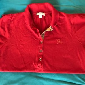 Red Burberry Polo