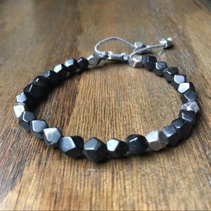 M.Cohen matte black onyx and silver stone bracelet