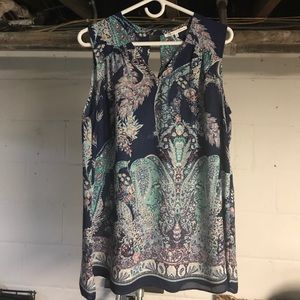 Violet + Claire Paisley Floral Tank Blouse