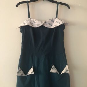 Blue fitted tropical dress