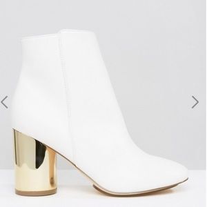 ASOS white and gold booties