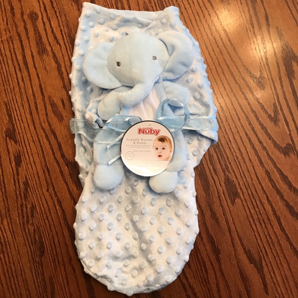 Light Blue Baby Swaddle Blanket - Picture 1 of 5