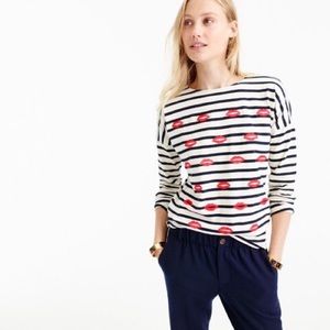 J Crew Embroidered Lips