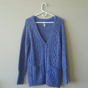 Blue Areopostale Knit Cardigan Button Sweater