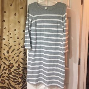 Stripped long sleeve dress
