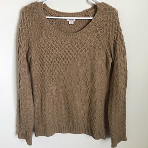 Camel Cable Knit Sweater