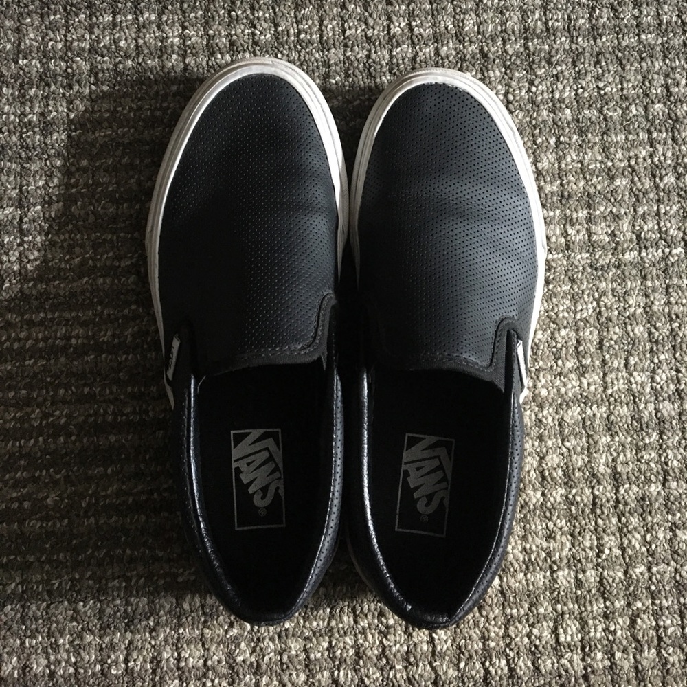 Perf Leather Slip on Vans