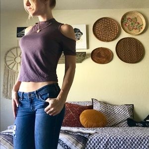 Plum Cold Shoulder Top