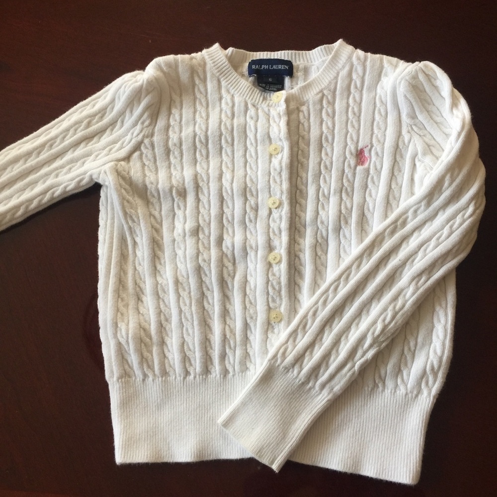 Polo White cable knit sweater