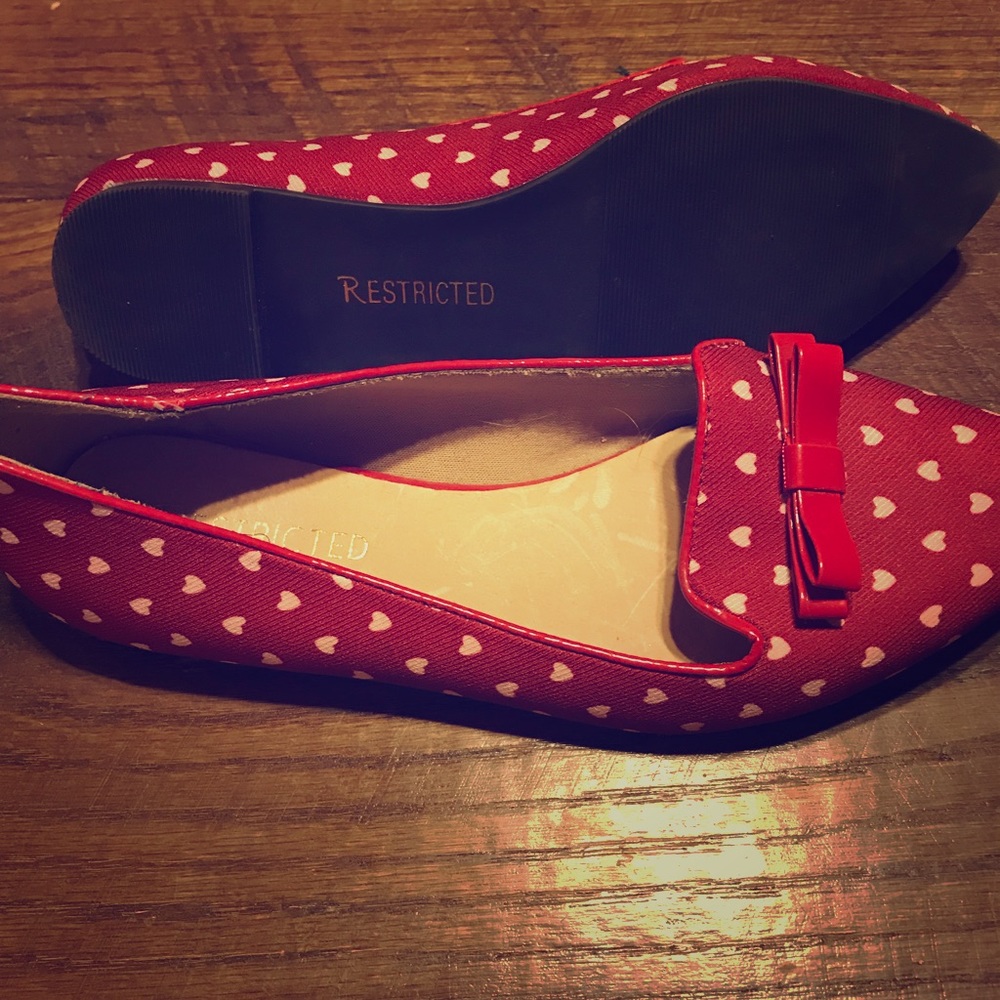 Restricted Red Slip Ons-Polka Dot